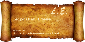 Leipniker Emese névjegykártya